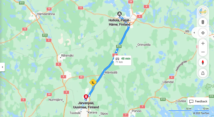Matka Hollolasta Jarvenpaahan - Etaisyys, Ajo, Kuljetus ja Matkustusvaihtoehdot