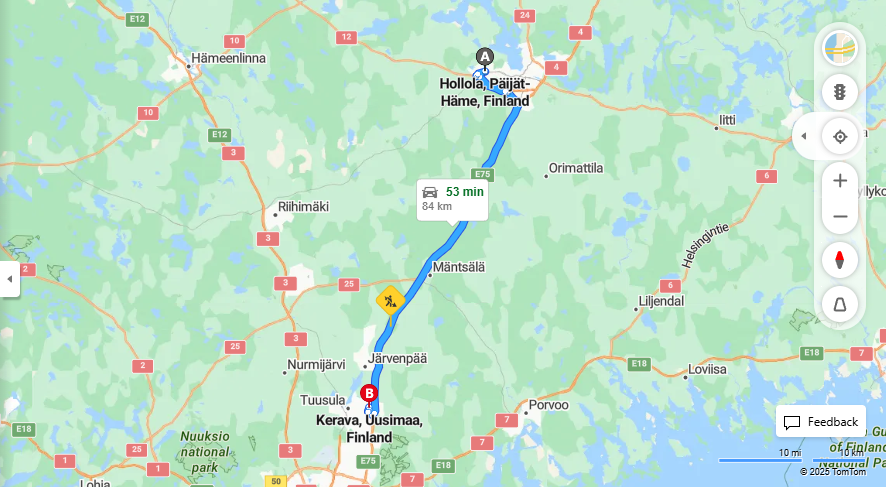 Matka Hollolasta Keravalle - Etaisyydet, Ajo, Liikenne ja Matkustamisvaihtoehdot