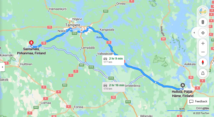 Matka Hollolasta Sastamalalle - Etaisyys, Ajo, Kuljetus ja Matkustusmahdollisuudet