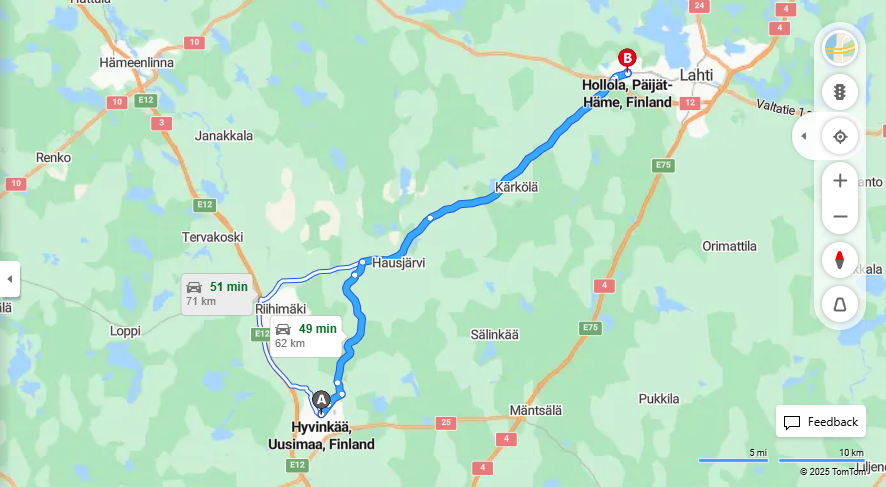 Matka Hyvinkaasta Hollolaan - Etaisyys, Ajo, Kuljetus ja Matkustusvaihtoehdot