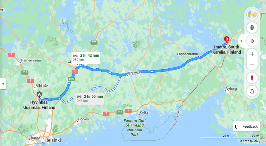 Matka Hyvinkaasta Imatralle - Etaisyys, Ajo, Kuljetus ja Matkavaihtoehdot