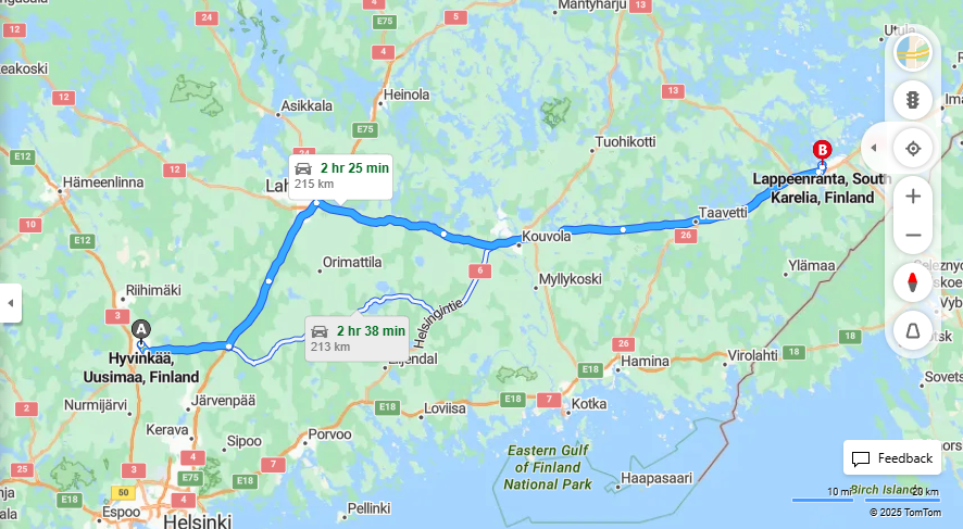Matka Hyvinkaasta Lappeenrantaan - Etaisyys, Ajaminen, Kuljetus ja Matkustusvaihtoehdot