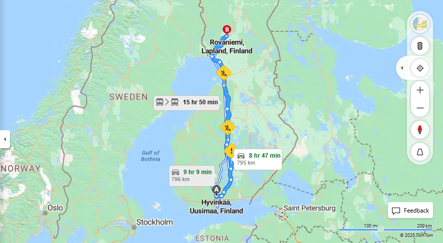 Matka Hyvinkaasta Rovaniemeen - Etaisyys, Ajo, Kuljetus ja Matkustusvaihtoehdot