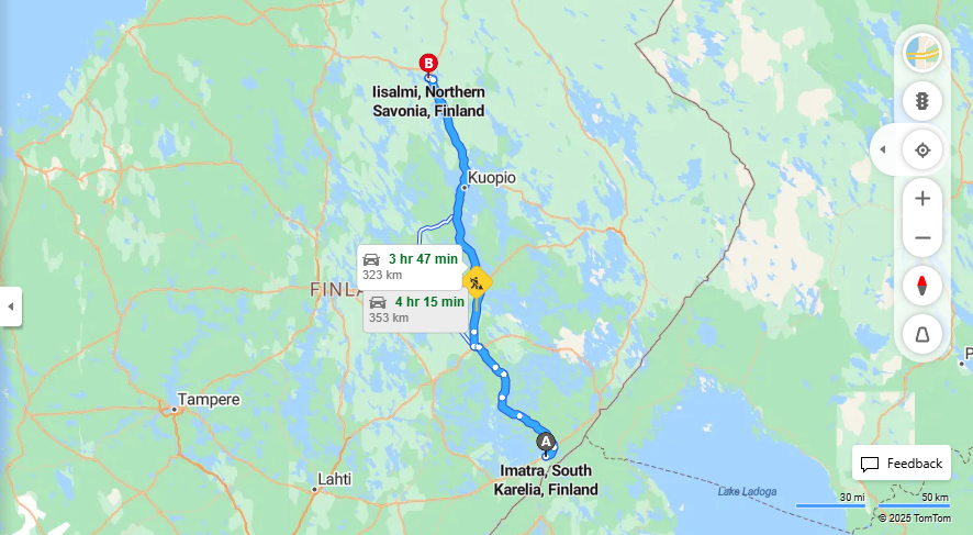 Matka Imatralta Iisalmeen - Etaisyys, Ajo, Liikenne ja Matkustamismahdollisuudet