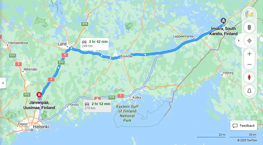 Matka Imatralta Jarvenpaahan - Etaisyys, Ajo, Kuljetus ja Matkavaihtoehdot