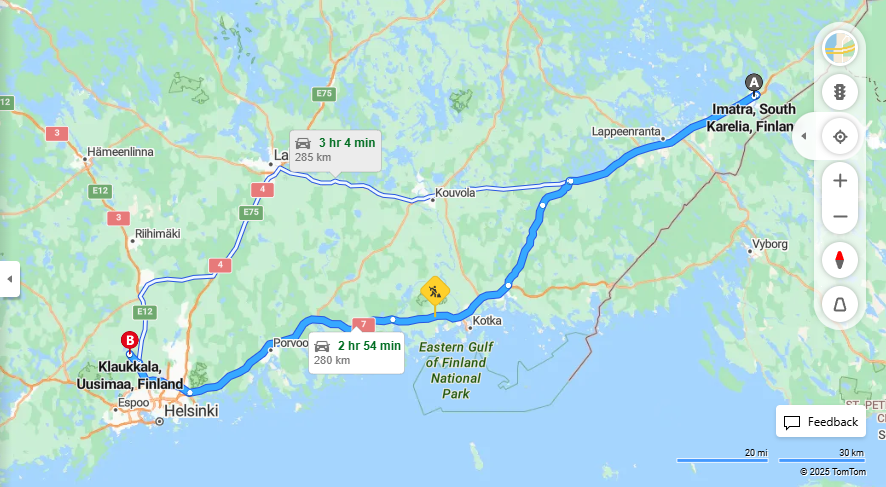 Matka Imatralta Klaukkalaan - Etaisyys, Ajaminen, Kuljetus ja Matkustamisvaihtoehdot