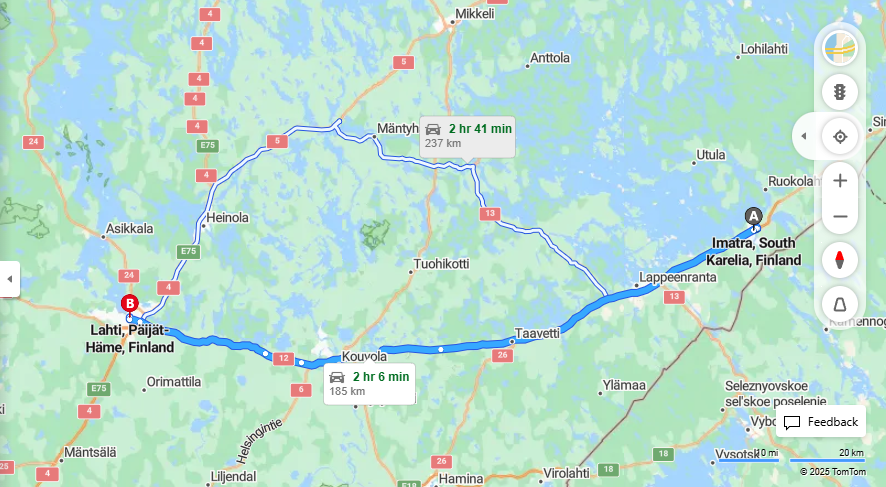 Matka Imatralta Lahteen - Etaisyys, Ajo, Liikenne ja Matkustusvaihtoehdot