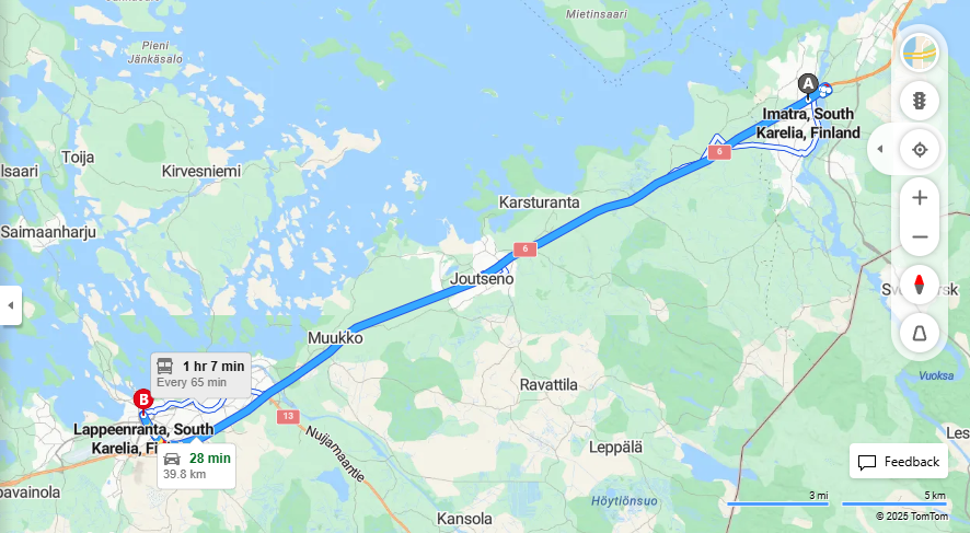 Matka Imatralta Lappeenrantaan - Etaisyys, Ajo, Liikkumistavat ja Matkustusvaihtoehdot