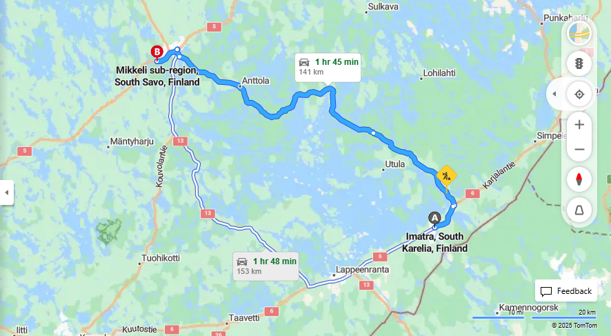 Matka Imatralta Mikkeliin - Etaisyys, Ajo, Kuljetus ja Matkustamisvaihtoehdot