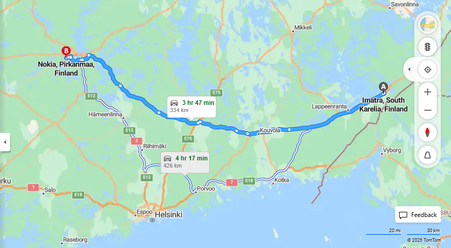 Matka Imatralta Nokialle - Etaisyys, Ajo, Kuljetus ja Matkustusvaihtoehdot