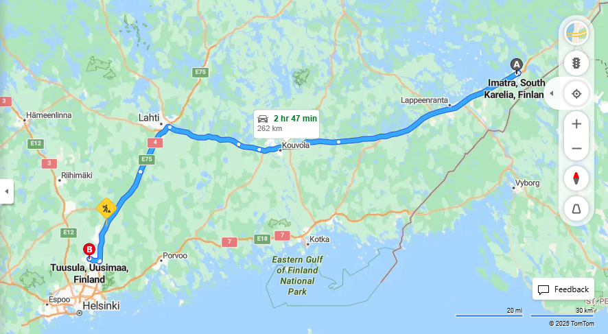 Matka Imatralta Tuusulaan - Etaisyys, Ajaminen, Kuljetus ja Matkustusvaihtoehdot