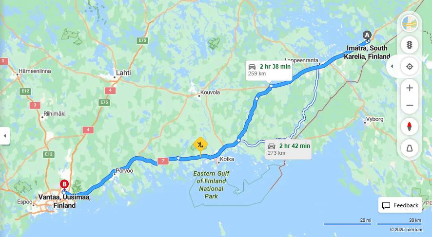 Matka Imatrasta Vantaalle - Etaisyys, Ajo, Kuljetus ja Matkustusvaihtoehdot