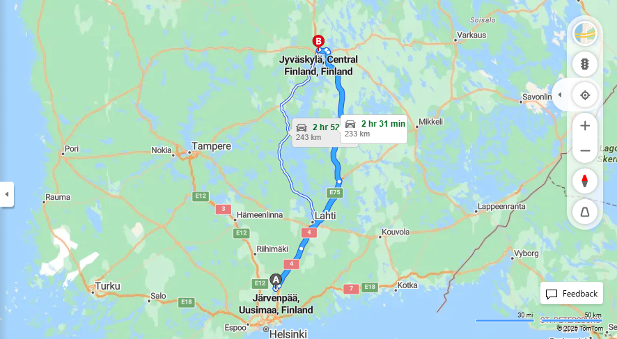 Matka Jarvenpaasta Jyvaskylaan - Etaisyys, Ajo, Liikkuminen ja Matkavaihtoehdot