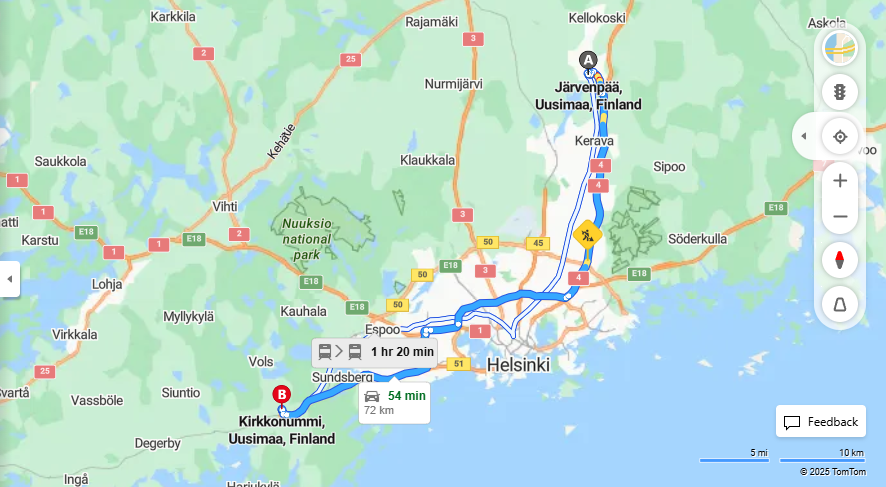 Matka Jarvenpaasta Kirkkonummelle - Etaisyys, Ajo, Kuljetus ja Matkustamisvaihtoehdot