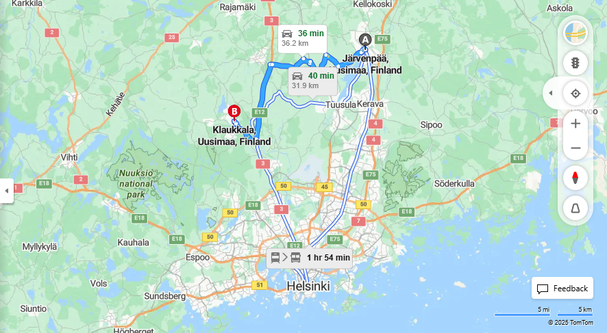Matka Jarvenpaasta Klaukkalaan - Etaisyys, Ajo, Kuljetus ja Matkustusvaihtoehdot