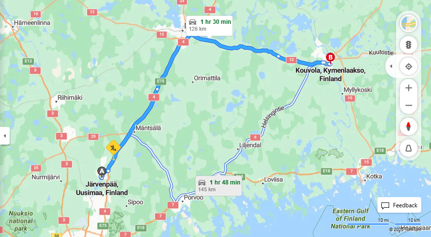 Matka Jarvenpaasta Kouvolaan - Etaisyys, Ajaminen, Kuljetus ja Matkustamisvaihtoehdot