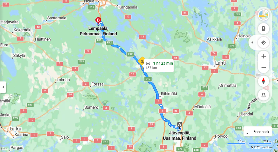Matka Jarvenpaasta Lempaalaan - Etaisyys, Ajo, Kuljetus ja Matkustusvaihtoehdot