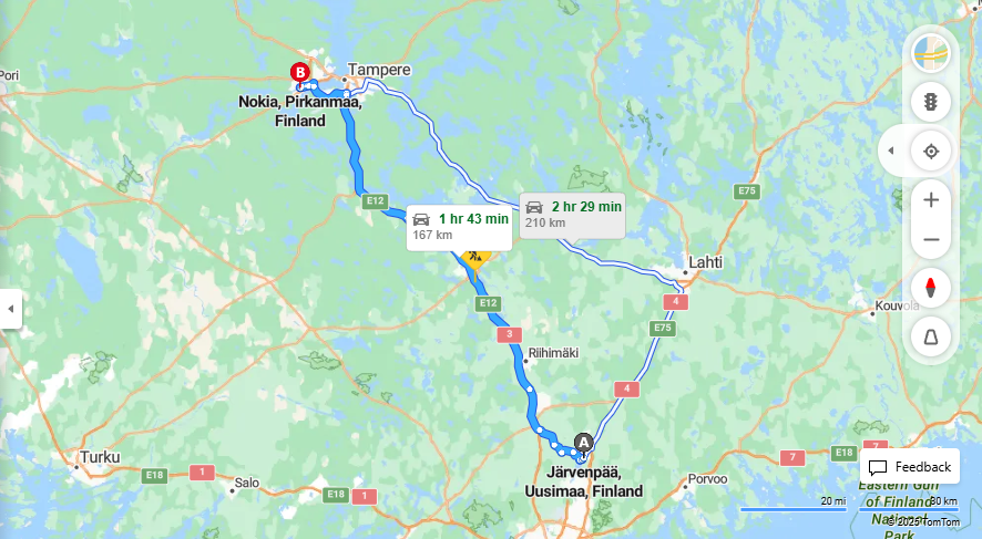 Matka Jarvenpaasta Nokialle - Etaisyys, Ajo, Kuljetus ja Matkustamisvaihtoedot
