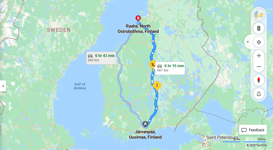 Matka Jarvenpaasta Raaheen - Etaisyys, Ajon, Kuljetus ja Matkustusvaihtoehdot