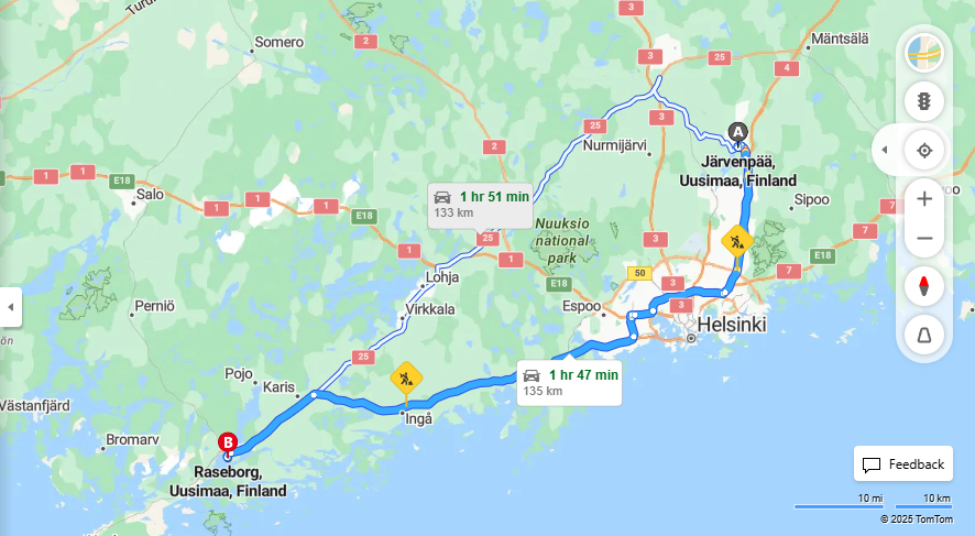 Matka Jarvenpaasta Raseborgiin - Etaisyys, Ajo, Liikenne ja Matkustusvaihtoehdot