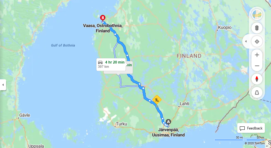 Matka Jarvenpaasta Vaasaan - Etaisyys, Ajaminen, Kuljetus ja Matkustusvaihtoehdot