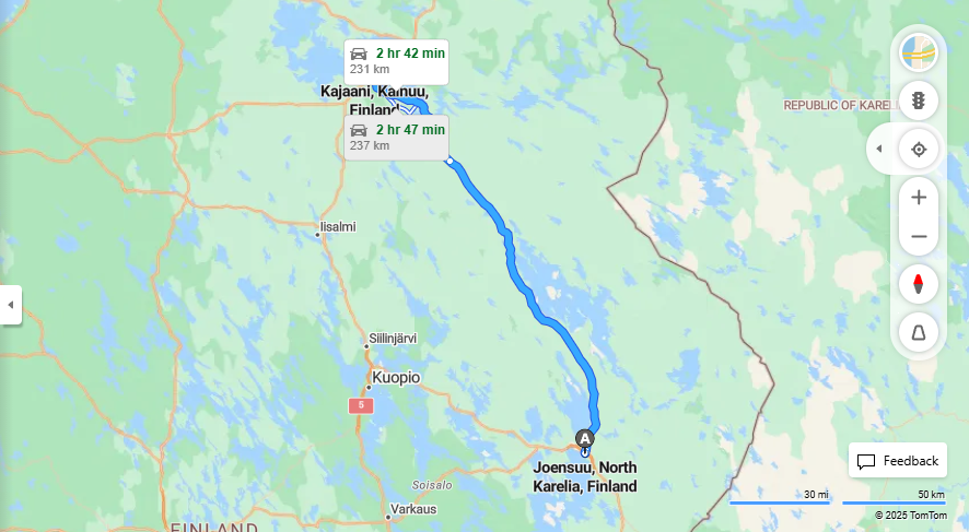 Matka Joensuusta Kajaaniin - Etaisyys, Ajo, Liikenne ja Matkustusvaihtoehdot