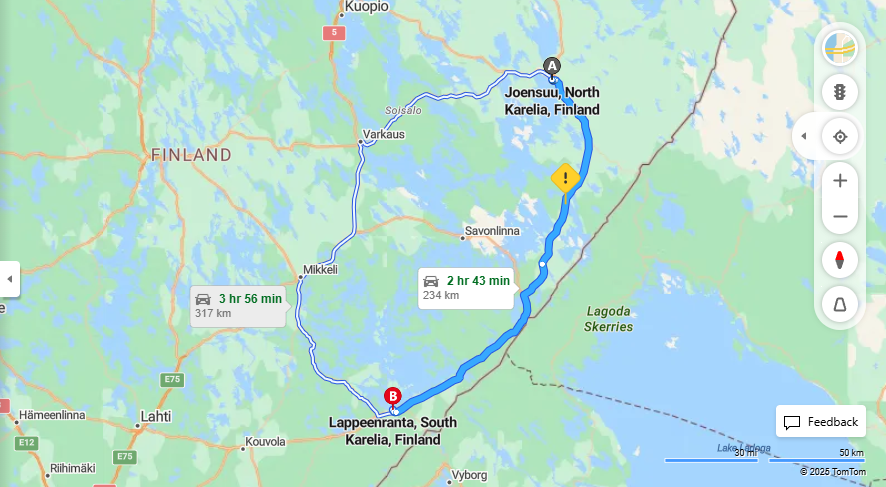 Matka Joensuusta Lappeenrantaan - Etaisyys, Ajo, Kuljetus ja Matkavaihtoehdot