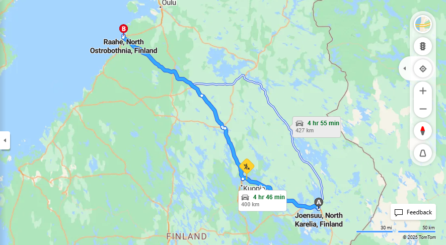 Matka Joensuusta Raaheen - Etaisyys, Ajo, Kuljetus ja Matkustusvaihtoehdot