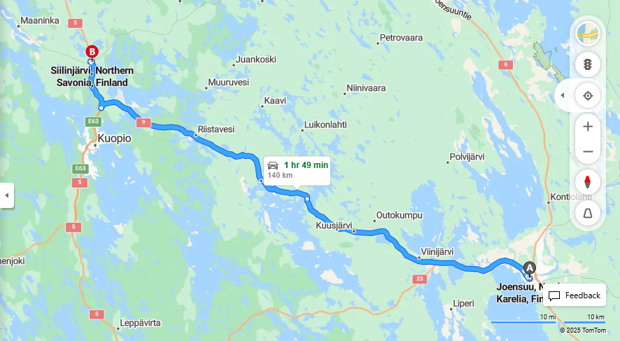 Matka Joensuusta Siilinjarvelle - Etaisyys, Ajo, Kuljetus ja Matkustusvaihtoehdot