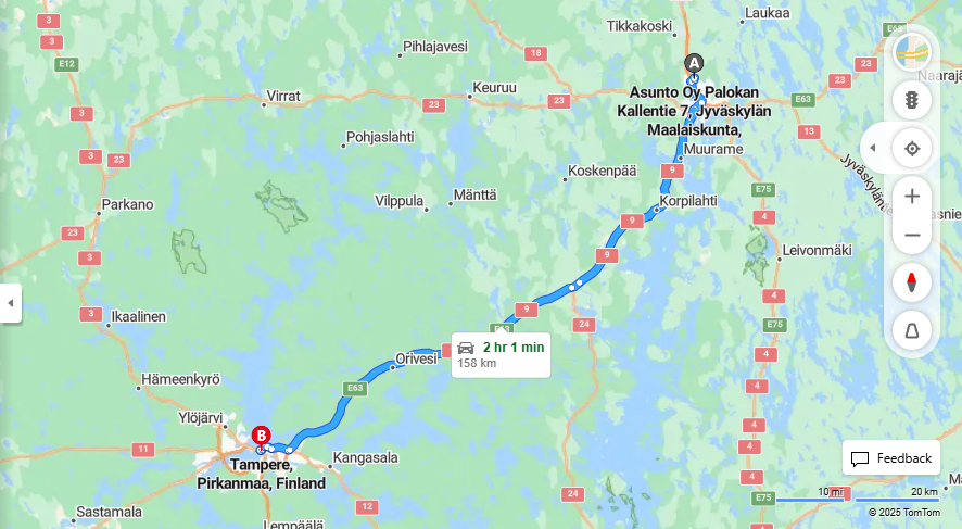 Matka Jyvaskylan Maalaiskunta - Tampere: Etaisyys, Ajo, Kuljetus ja Matkustusmahdollisuudet