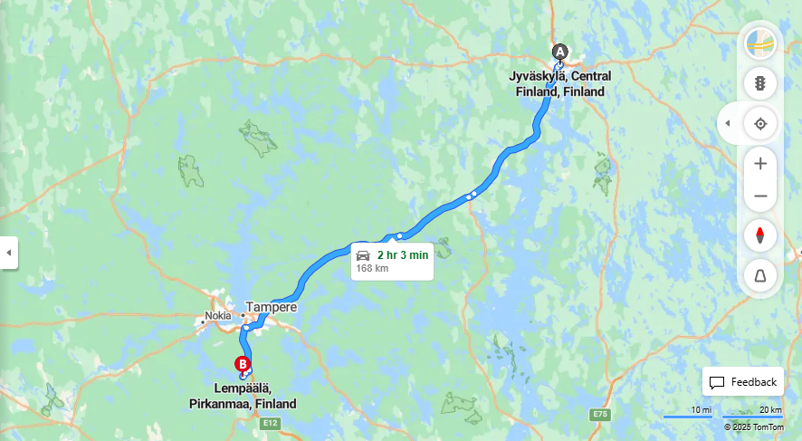 Matka Jyvaskylasta Lempaalaan - Etaisyys, Ajo, Kuljetus ja Matkustusvaihtoehdot