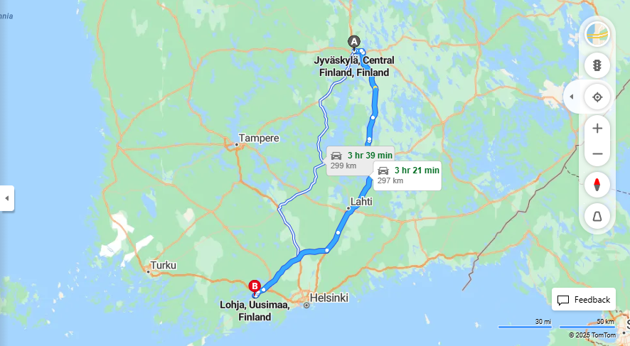 Matka Jyvaskylasta Lohjalle - Etaisyys, Ajo, Kuljetus ja Matkustusvaihtoehdot