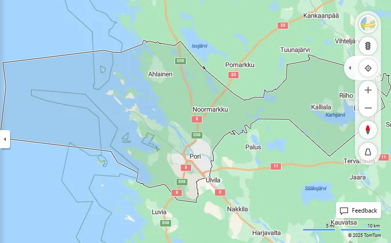 Matka Kaarinasta Porii - Etaisyys, Ajo, Kuljetus ja Matkustusvaihtoehdot