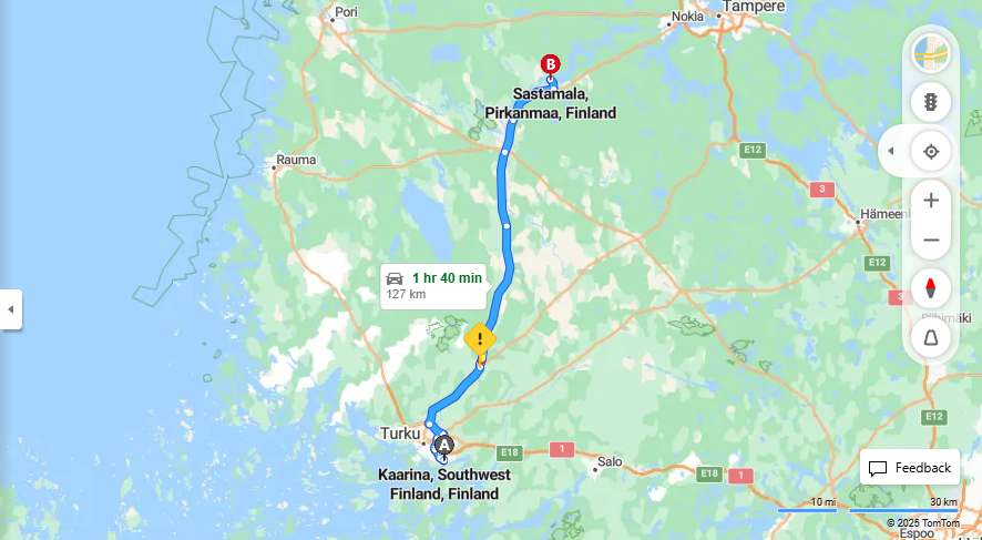 Matka Kaarinasta Sastamalalle - Etaisyys, Ajaminen, Liikkuminen ja Matkustusvaihtoehdot