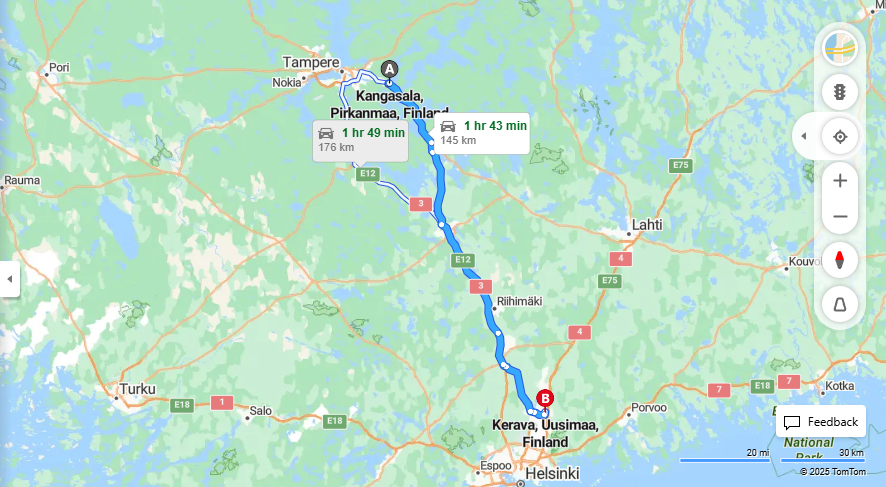 Matka Kangasalta Keravalle - Etaisyys, Ajo, Kuljetus ja Matkustamisvaihtoehdot