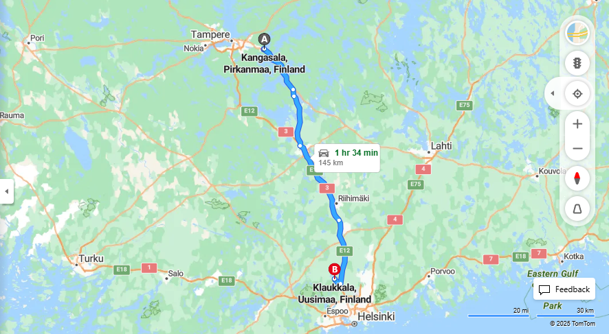 Matka Kangasalta Klaukkalaan - Etaisyys, Ajo, Liikkumis- ja Matkustusvaihtoehdot