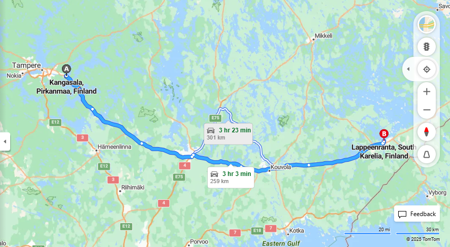 Matka Kangasalta Lappeenrantaan - Etaisyys, Ajo, Kuljetus ja Matkustusvaihtoehdot