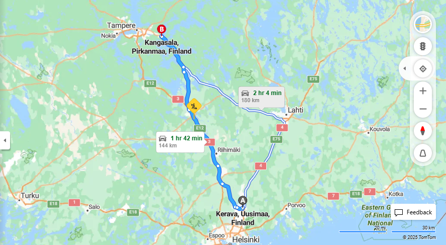 Matka Keravalta Kangasalalle - Etaisyys, Ajo, Kuljetus ja Matkustamisvaihtoehdot