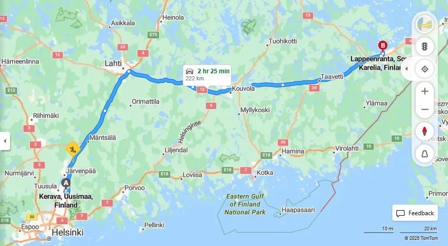 Matka Keravalta Lappeenrantaan - Etaisyys, Ajaminen, Kuljetus ja Matkustusvaihtoehdot