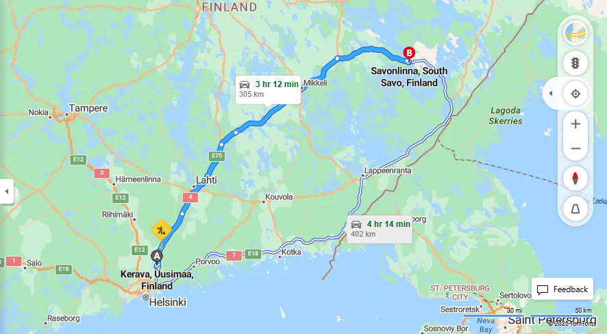 Matka Keravalta Savonlinnaan - Etaisyys, Ajo, Kuljetus ja Matkustusvaihtoehdot