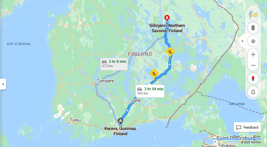 Matka Keravalta Siilinjarvelle - Etaisyys, Ajo, Kuljetus ja Matkavaihtoehdot