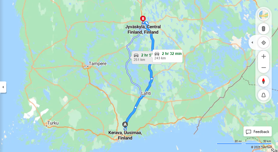 Matka Keravasta Jyvaskylaan - Etaisyys, Ajo, Liikenne ja Matkavaihtoehdot