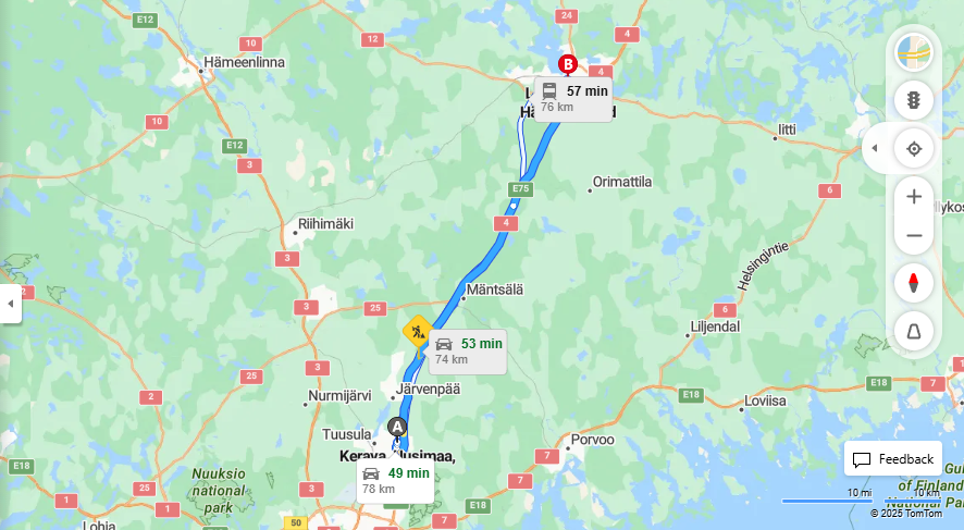Matka Keravasta Lahteen - Etaisyys, Ajaminen, Liikenne ja Matkavaihtoehdot