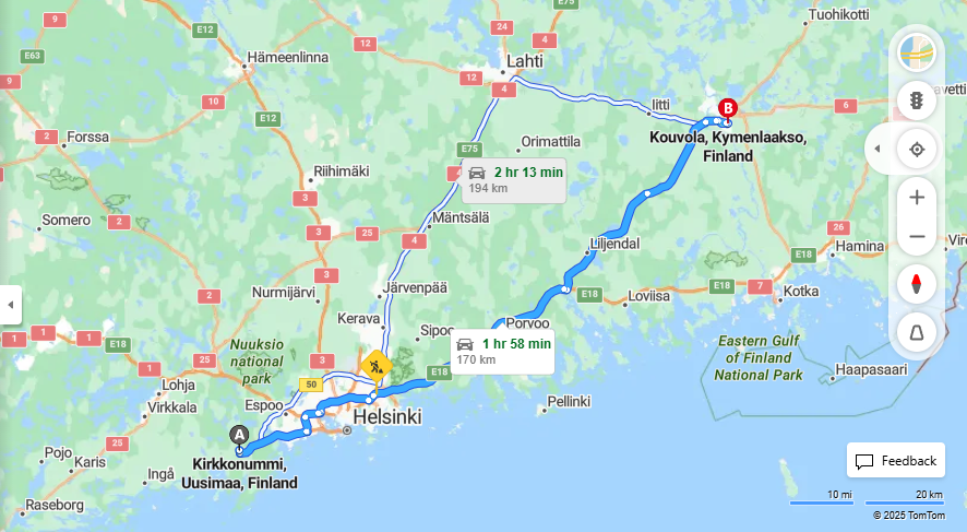 Matka Kirkkonummelta Kouvolaan - Etaisyys, Ajo, Kuljetus ja Matkustamisvaihtoehdot