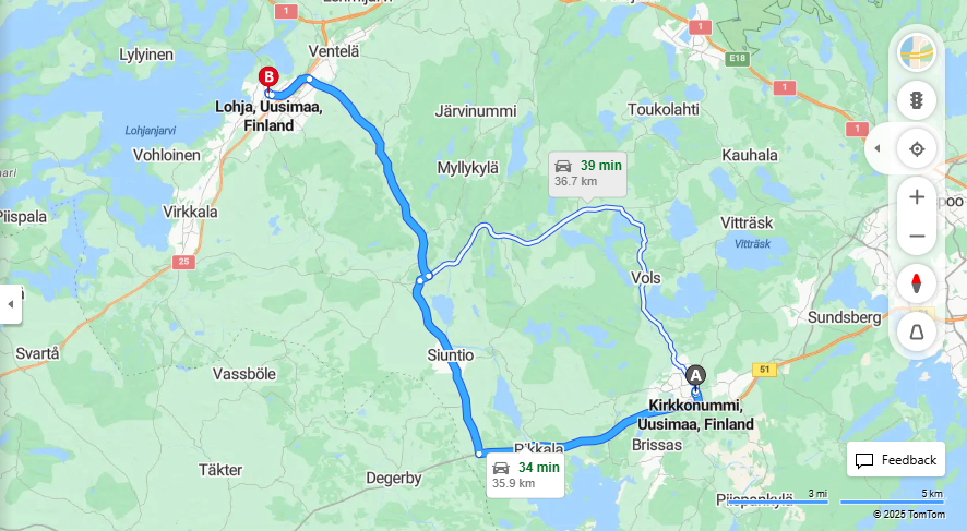 Matka Kirkkonummelta Lohjalle - Etaisyys, Ajo, Kuljetus ja Matkustusmahdollisuudet