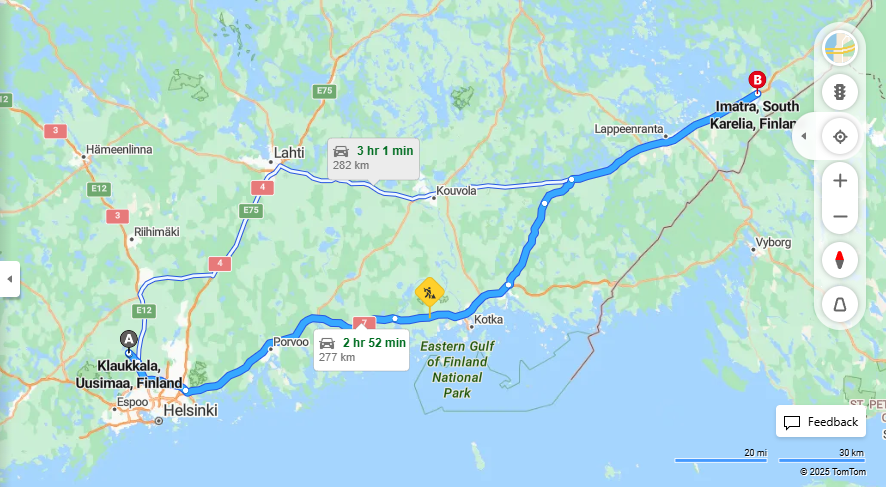 Matka Klaukkalasta Imatralle - Etaisyys, Ajo, Kuljetus ja Matkustusvaihtoehdot