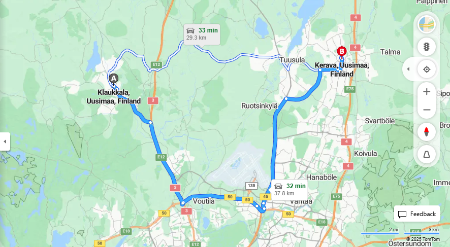 Matka Klaukkalasta Keravalle - Etaisyys, Ajo, Kuljetus ja Matkavaihtoehdot