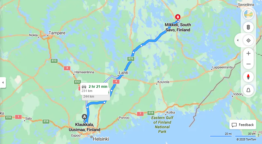 Matka Klaukkalasta Mikkeliin - Etaisyys, Ajomatka, Kuljetus ja Matkustamisvaihtoehdot