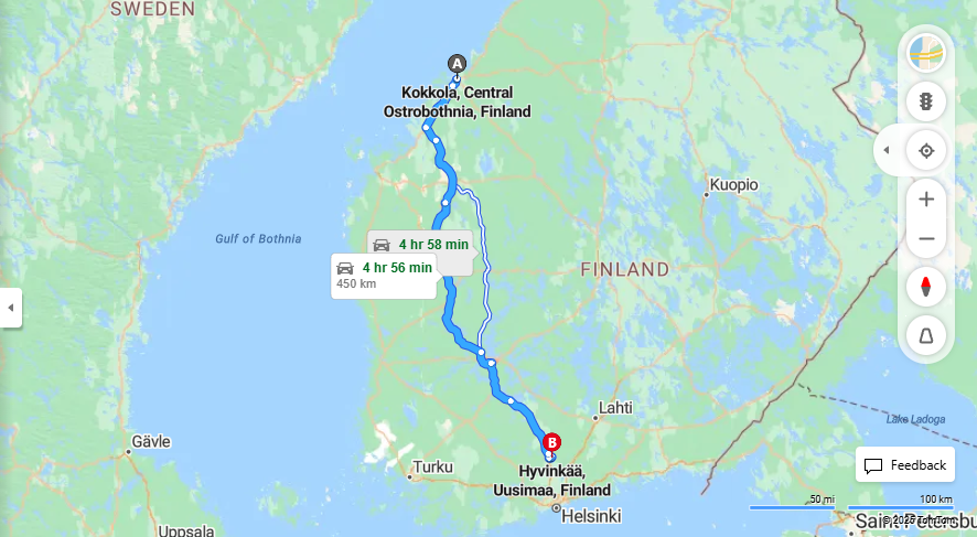 Matka Kokkola-Hyvinkaa: Etaisyys, Ajo, Kuljetus ja Matkustusvaihtoehdot