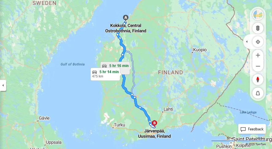 Matka Kokkolaasta Jarvenpaahan - Etaisyys, Ajo, Kuljetus ja Matkustusvaihtoehdot